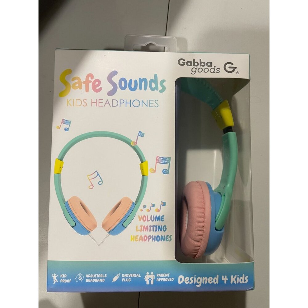 Gabba Goods Safe Sounds Kids Volume Limiting Adjustable Headphones